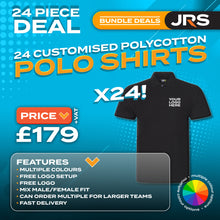 24x Personalised Embroidered Work Polo Shirts with Free Logo