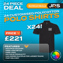 24x Personalised Embroidered Work Polo Shirts with Free Logo