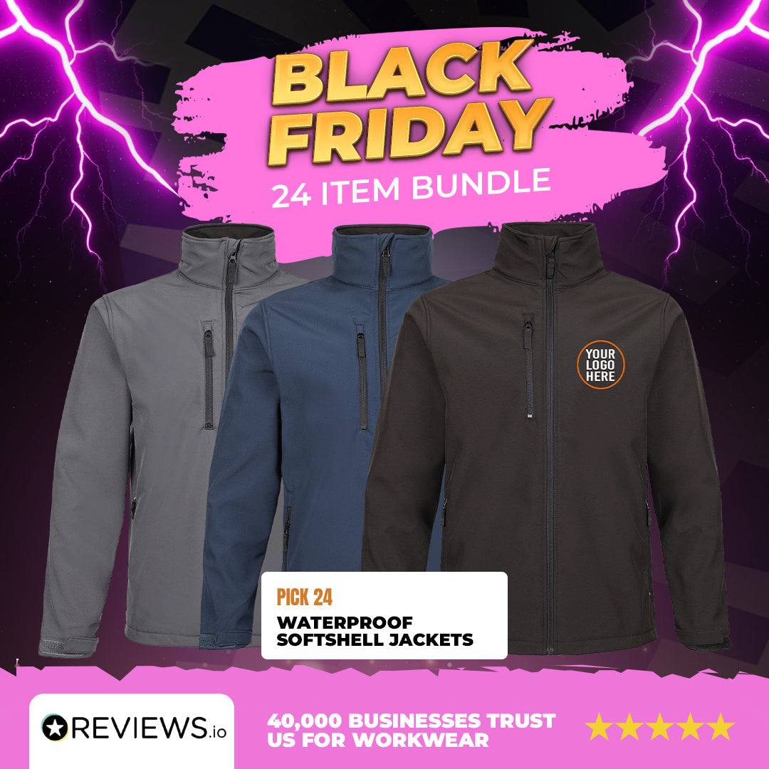 24x Embroidered Waterpoof Softshell Jackets Bundle Deal
