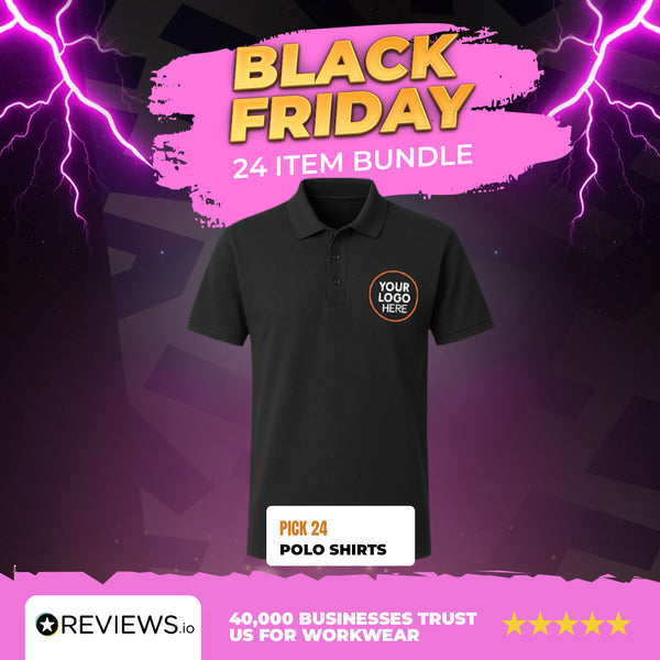 24 Personalised Embroidered Work T-Shirts with Free Logo