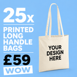 25x Long Handle Tote Bags - Bundle with Free Front Print - thumbnail 1
