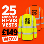 25x Long Sleeve Printed Hi-Vis Vest Bundle - thumbnail 1