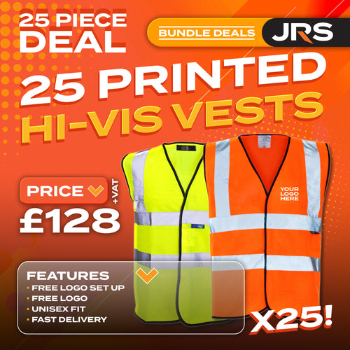 25x Short Sleeve Printed Hi-Vis Vest Bundle
