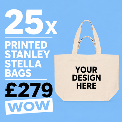 25x Stanley/Stella Tote Bags - Bundle with Free Front Print