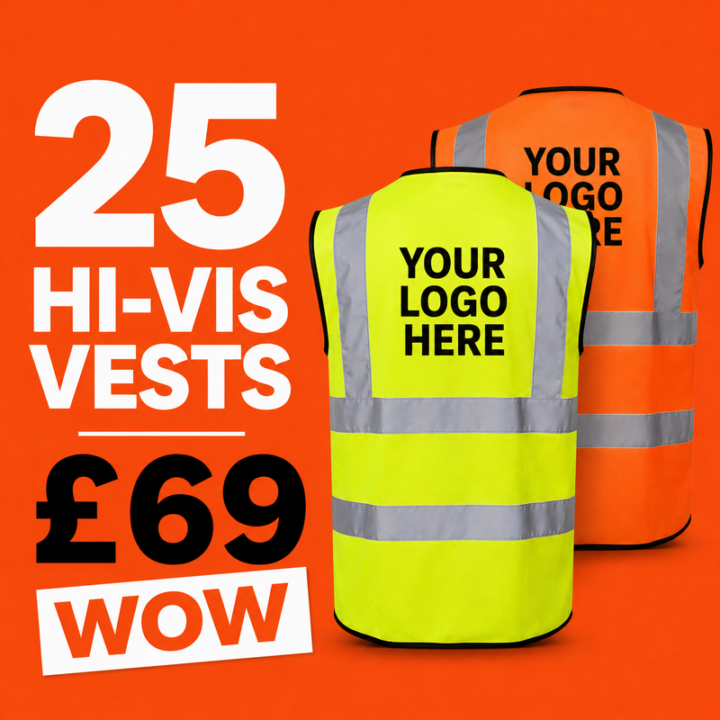 25x Short Sleeve Printed Hi-Vis Vest Bundle