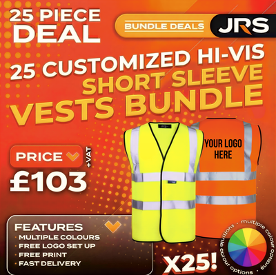 25x Short Sleeve Printed Hi-Vis Vest Bundle