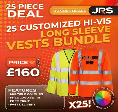 25x Long Sleeve Printed Hi-Vis Vest Bundle