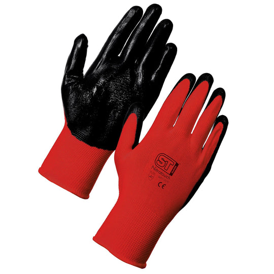 Supertouch Nitrotouch gloves with a nitrile palm coating for enhanced grip.