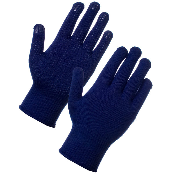 blue Supertouch Superthermal Gloves - PVC Dot