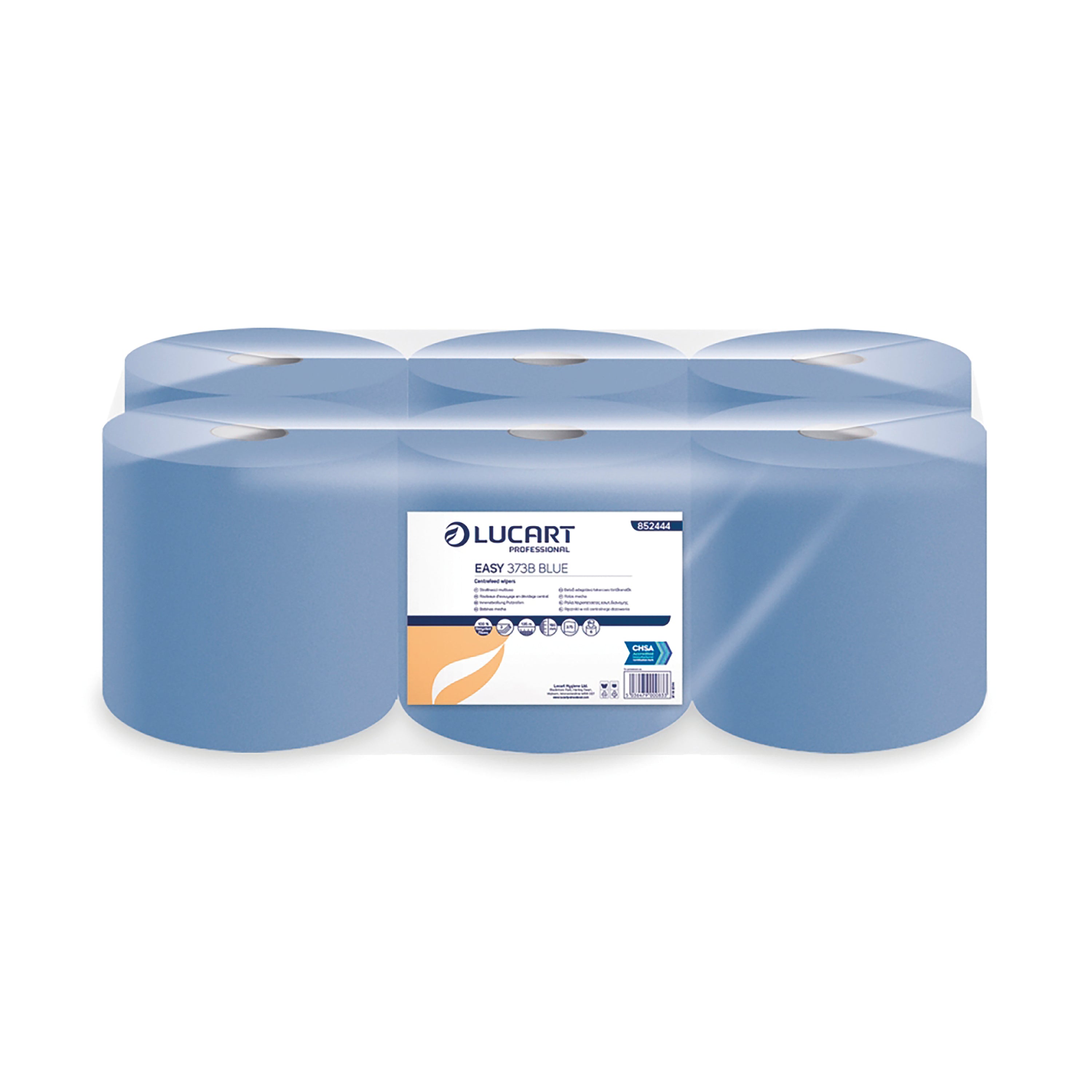 A single blue 3-ply 2Work centrefeed roll.