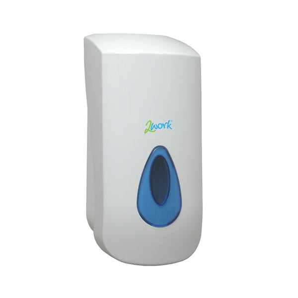 A white 900ml 2Work foam soap dispenser.