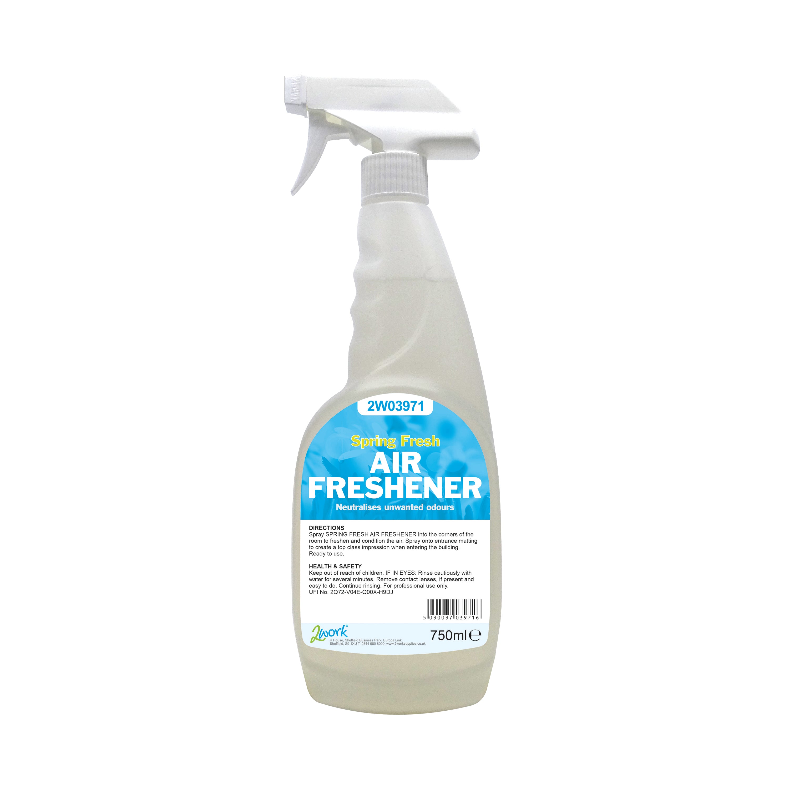 2Work Air Freshener Trigger Spray Spring Fresh 750ml 2W03971