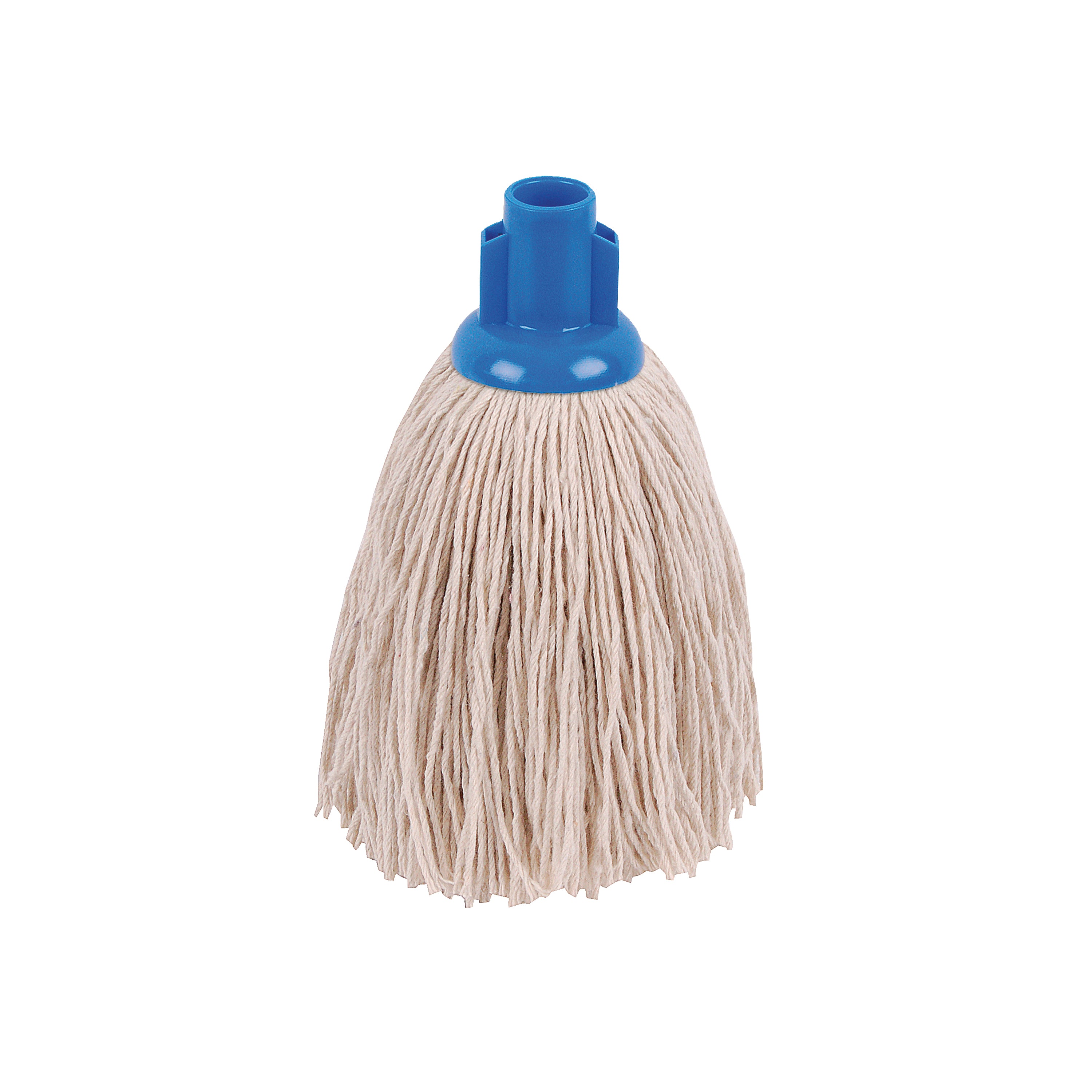 A pack of 10 blue 12oz 2Work twine rough socket mops.