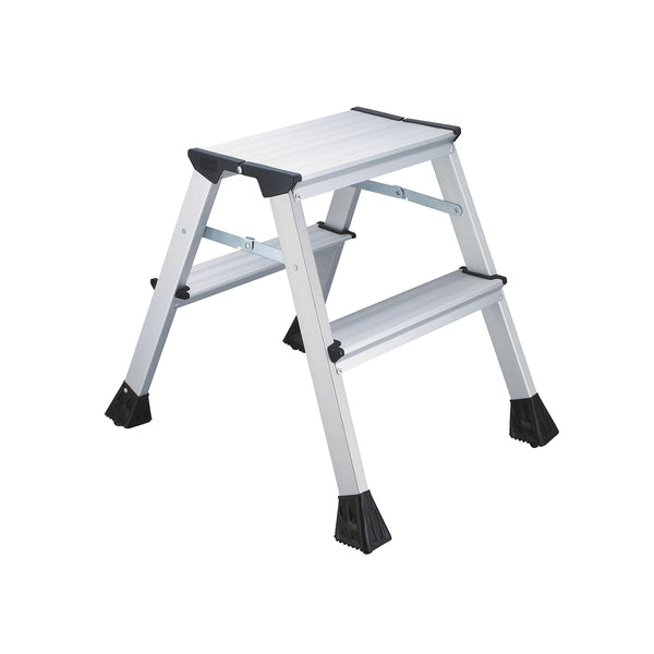 A 2-step metal 2Work mini folding ladder.