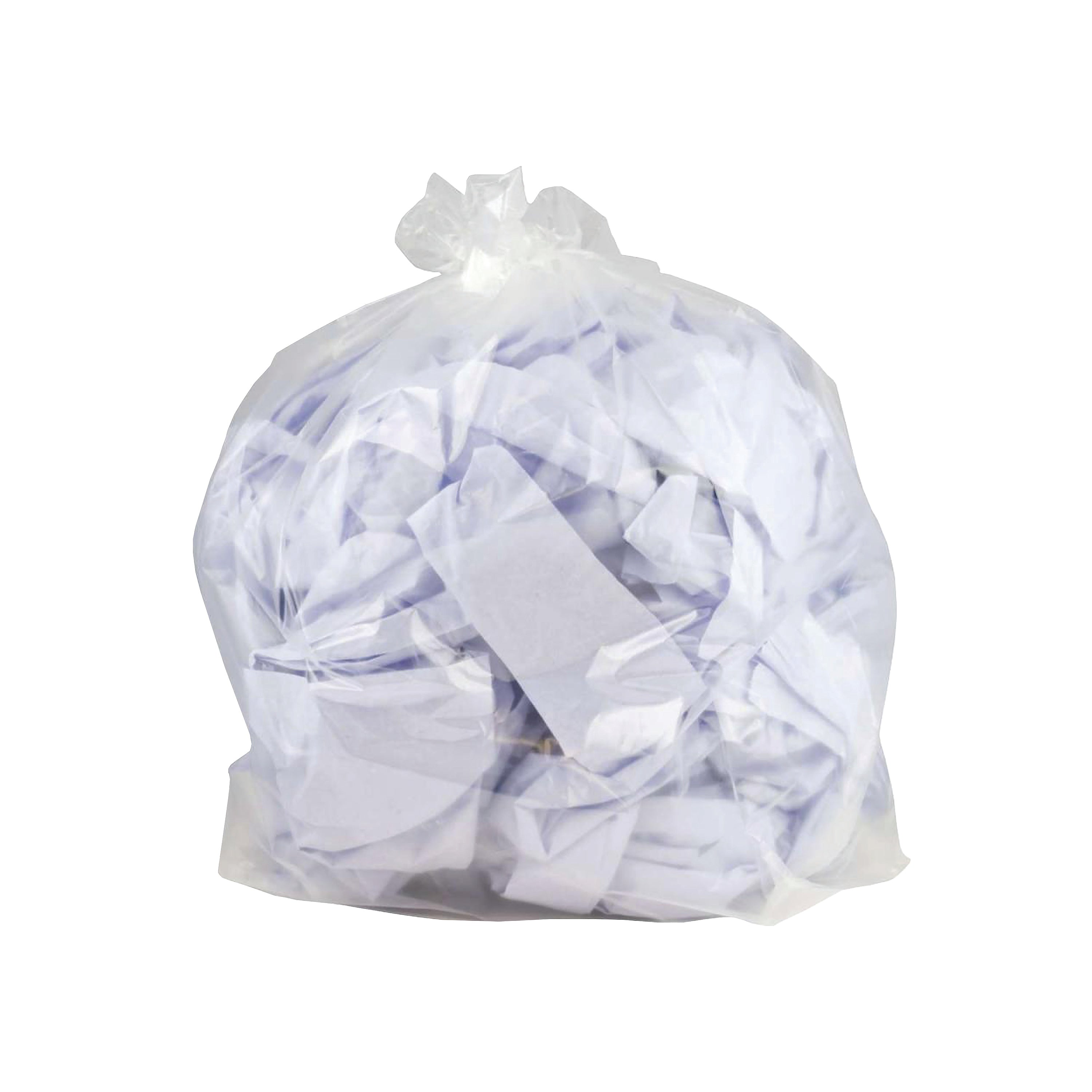 Roll of 50 clear 90L 2Work polythene bags.