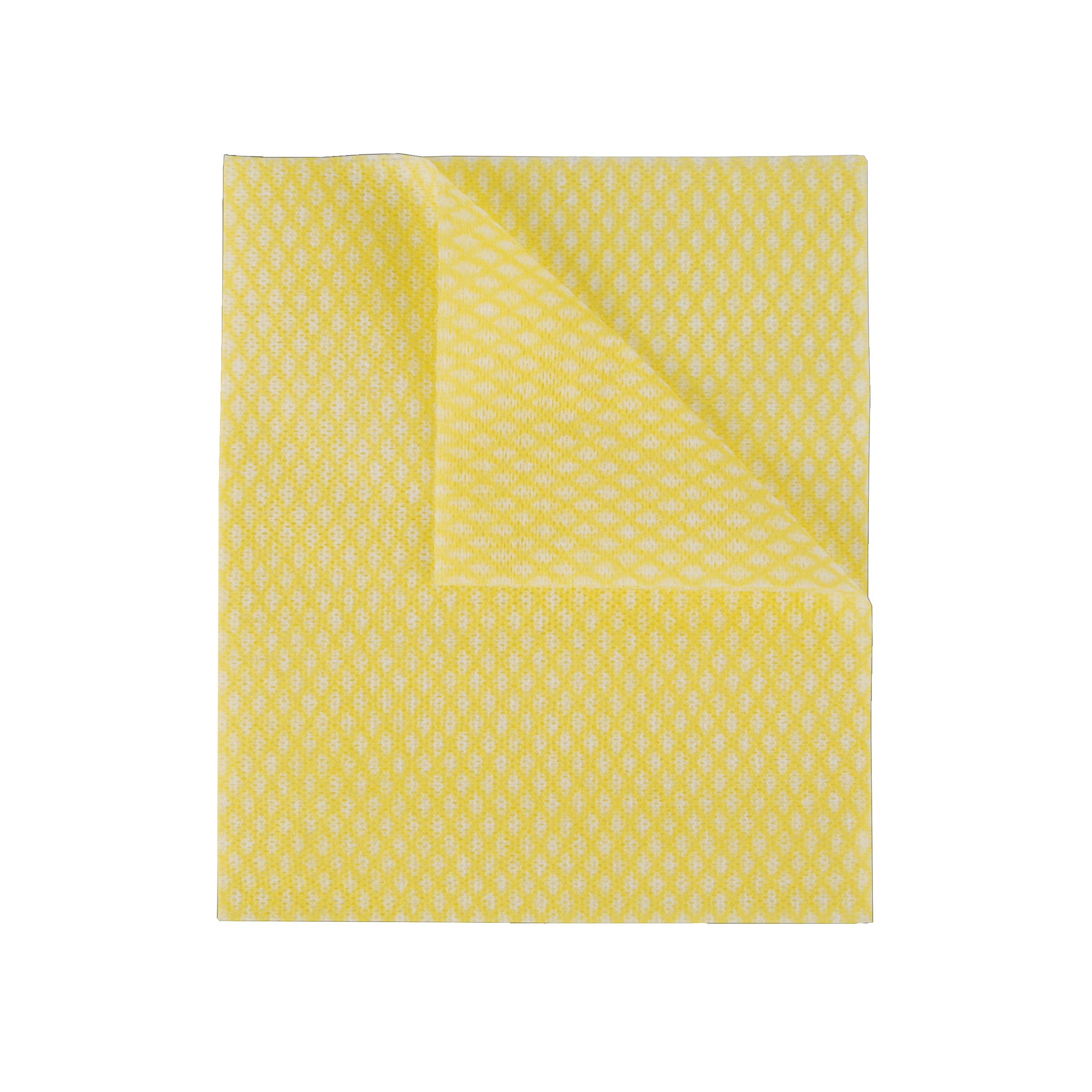 A pack of 50 yellow 2Work economy cloths.