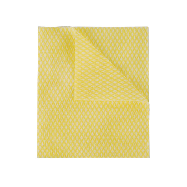 A pack of 50 yellow 2Work economy cloths.