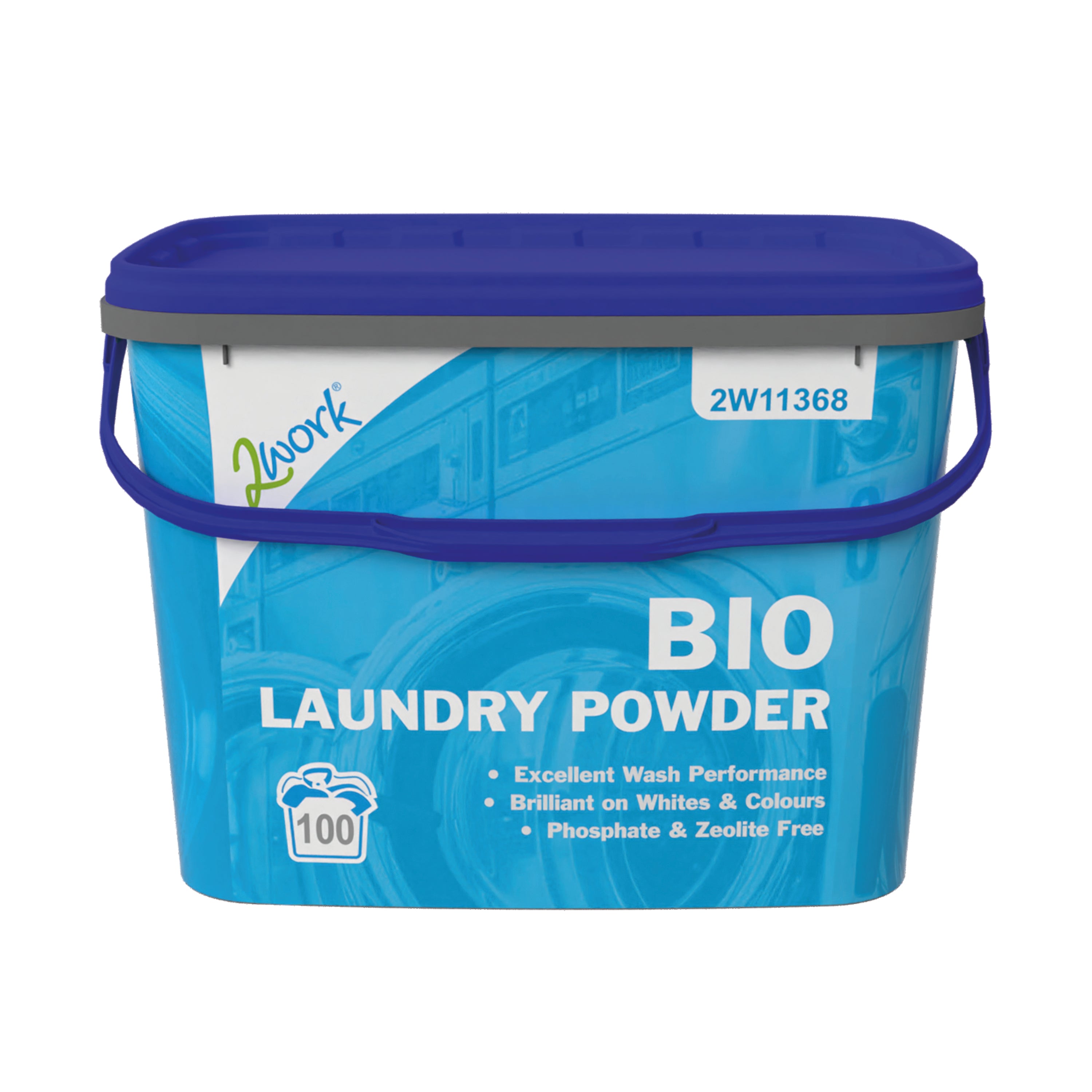 A 7kg box of 2Work biological washing powder.