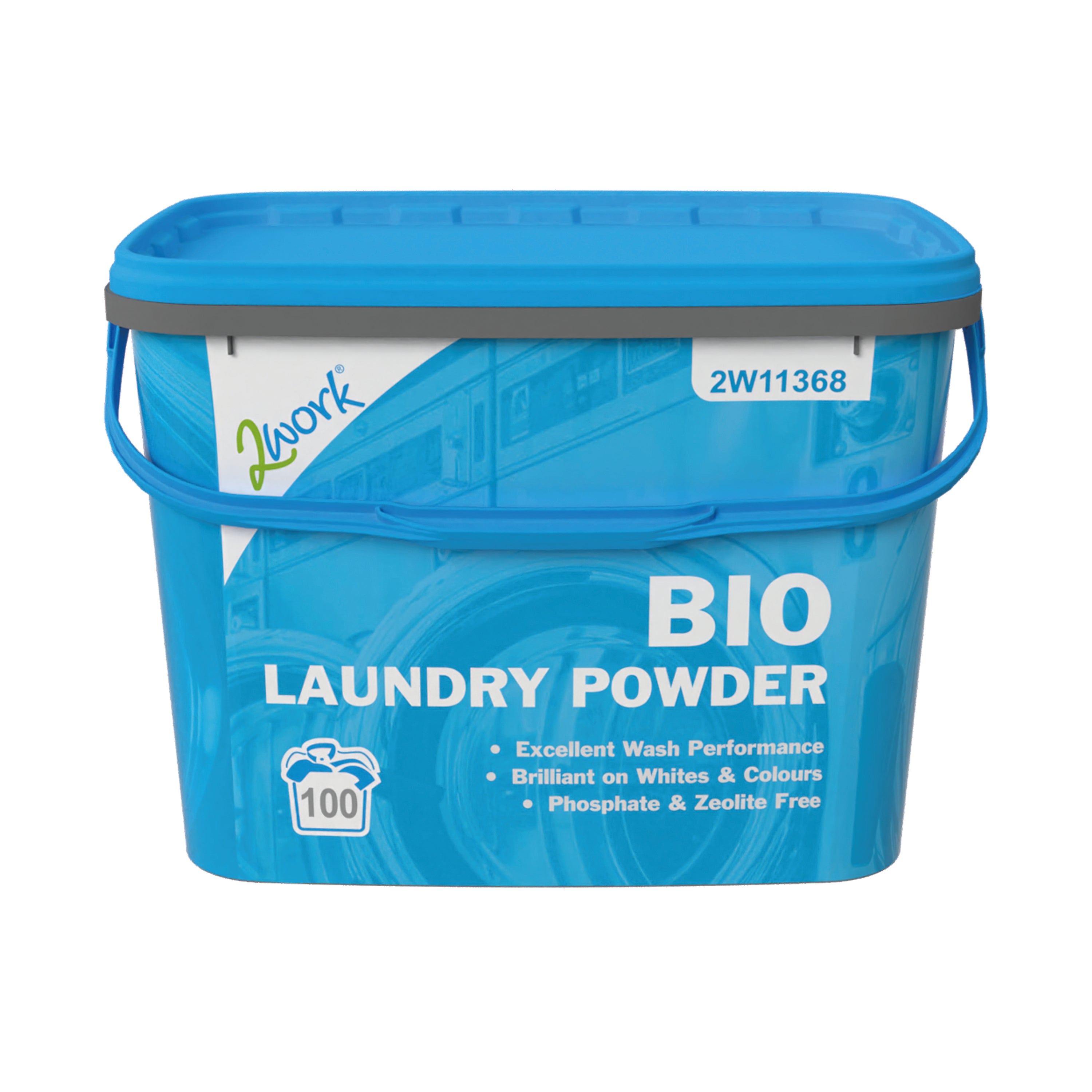 A scoop of 2Work biological washing powder.