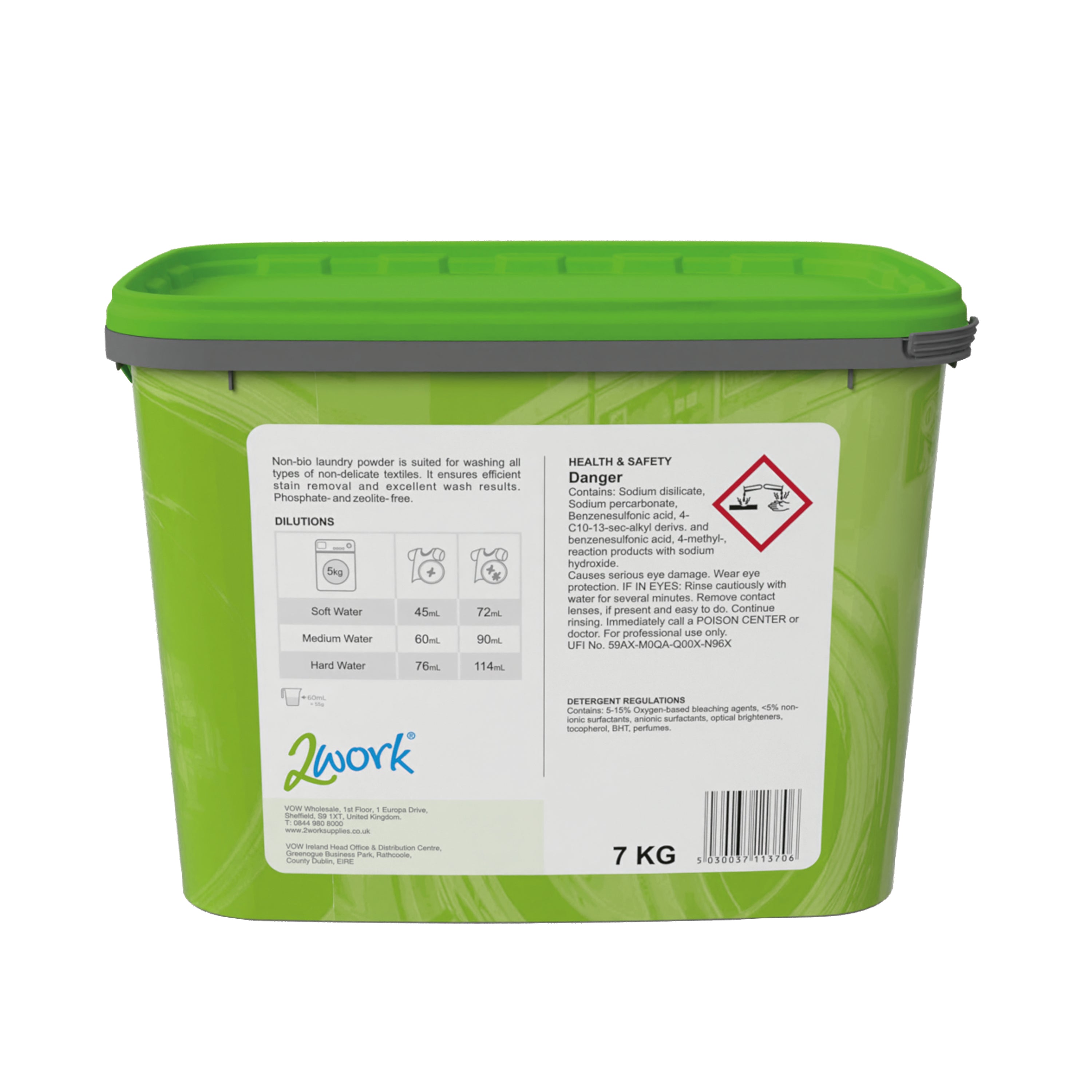 A scoop of 2Work non-bio washing powder.