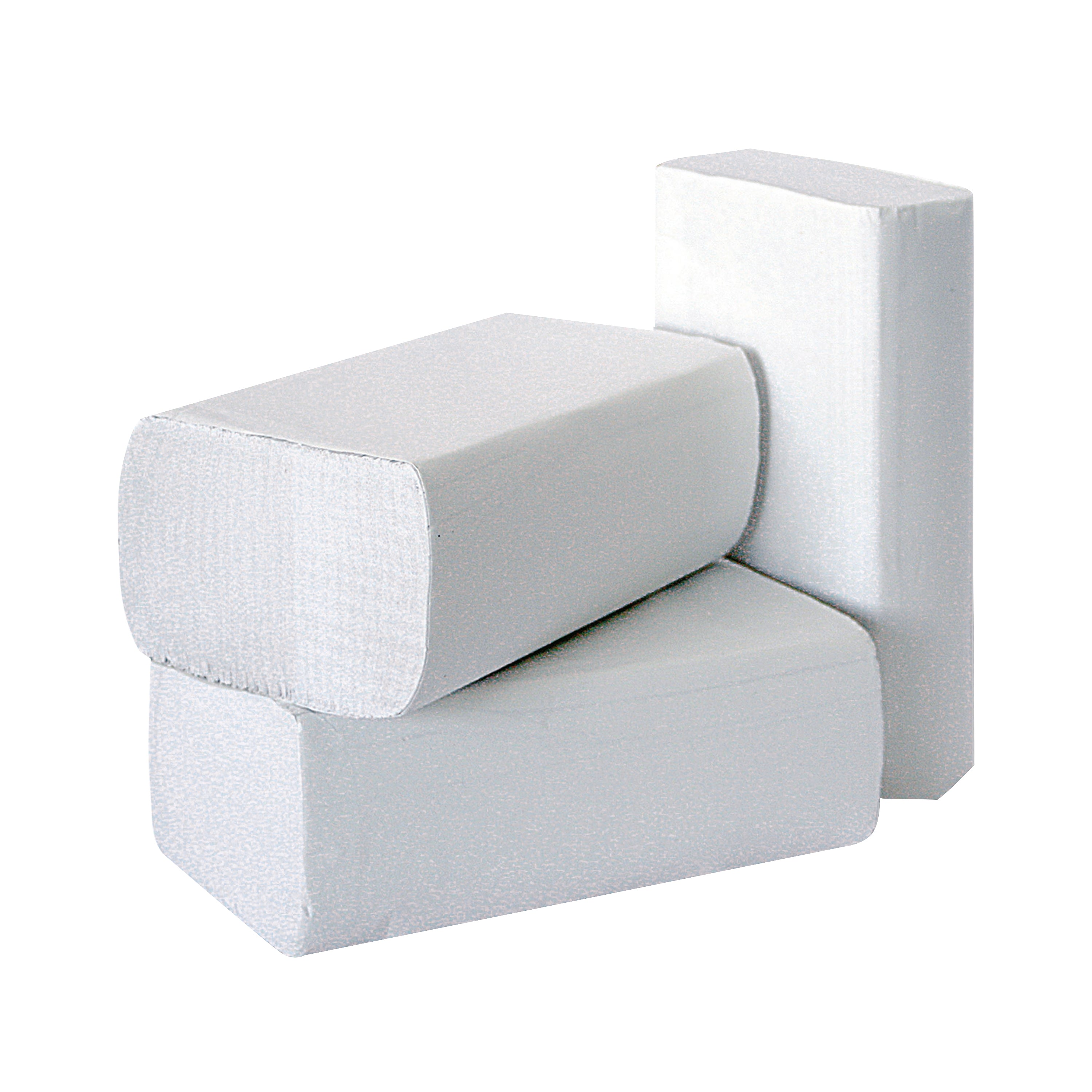 A pack of 3000 white 1-ply multi-fold 2Work hand towels.