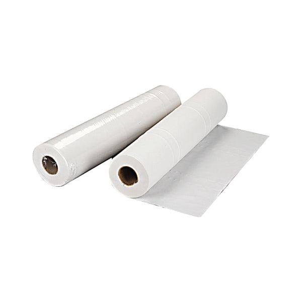 A pack of 9 white 2-ply 2Work hygiene rolls.