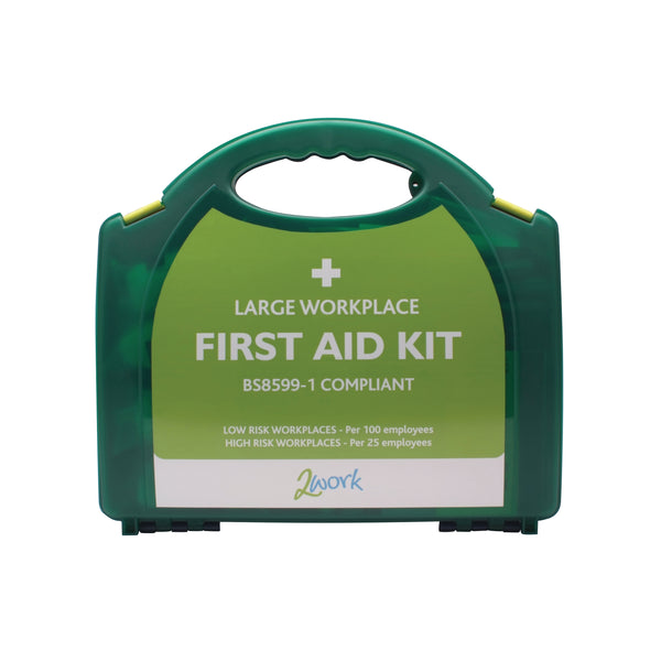 A large-sized BSI compliant 2Work first aid kit.