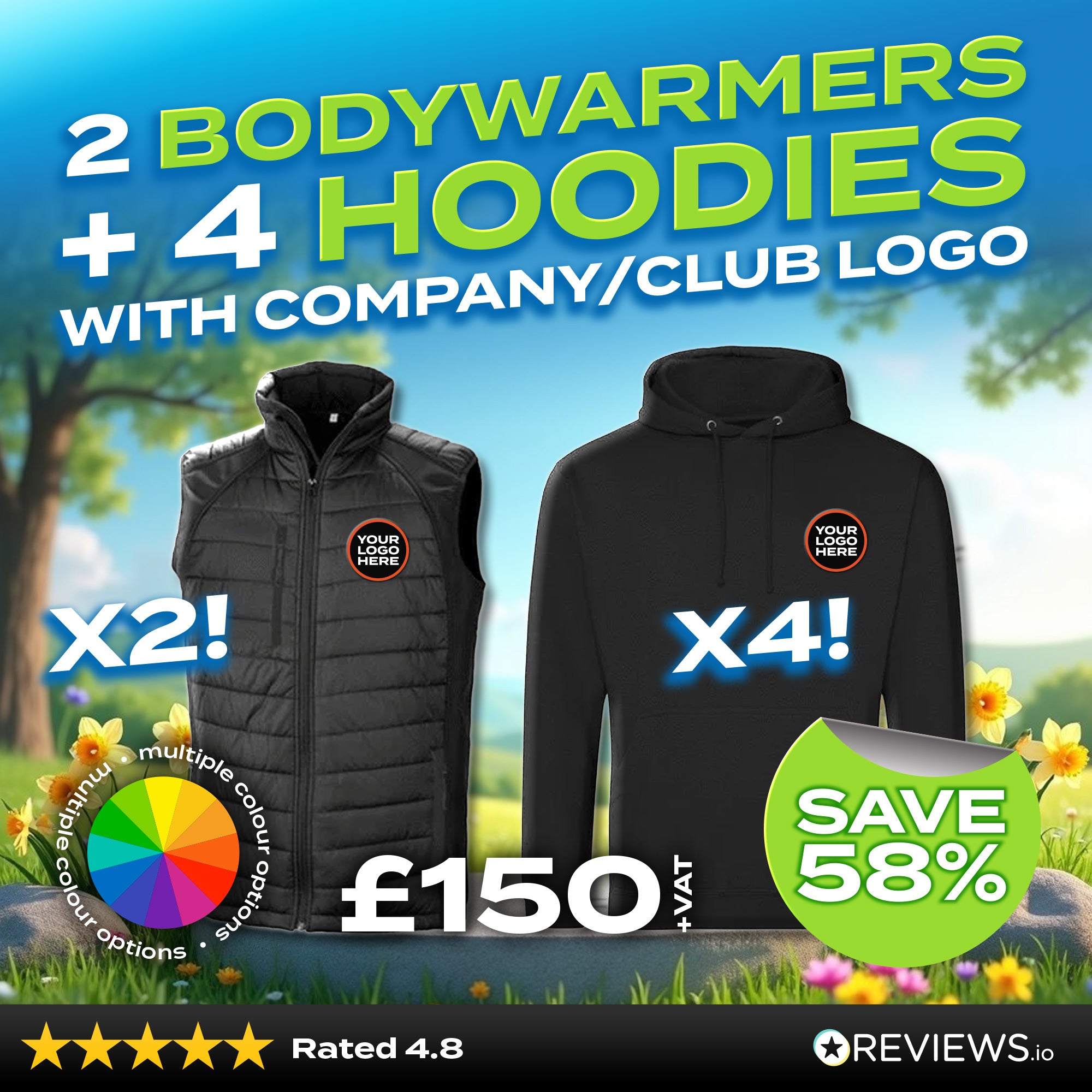 6 Item Embroidered Workwear Bundle – 2x Bodywarmers & 4x Hoodies