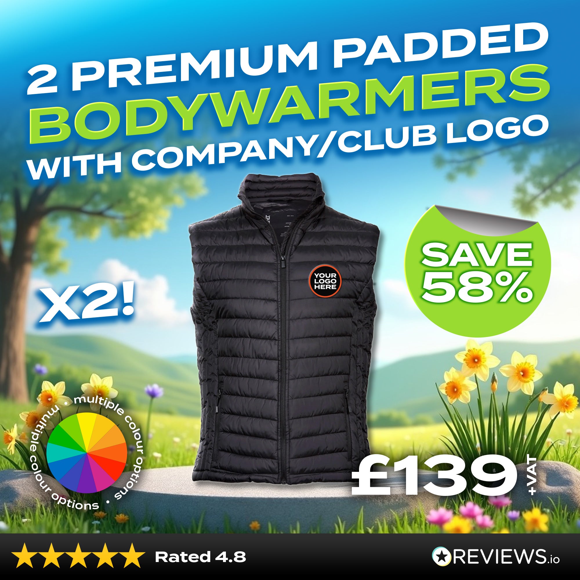 2x Embroidered Workwear Tee Jays Bodywarmers Bundle