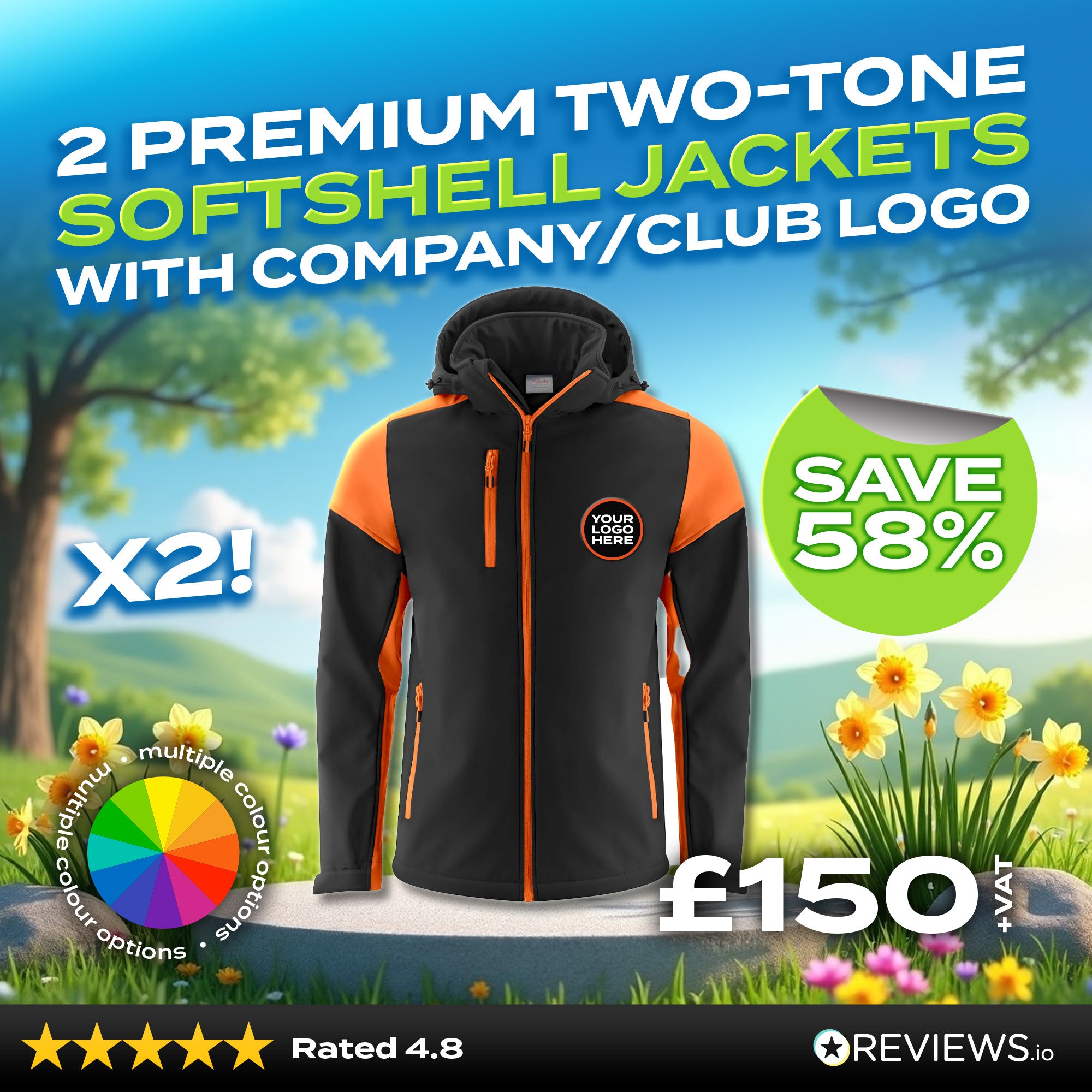 2x Embroidered Workwear Printer Prime Two-Tone Softshell Jackets Bundle with Company Logo
