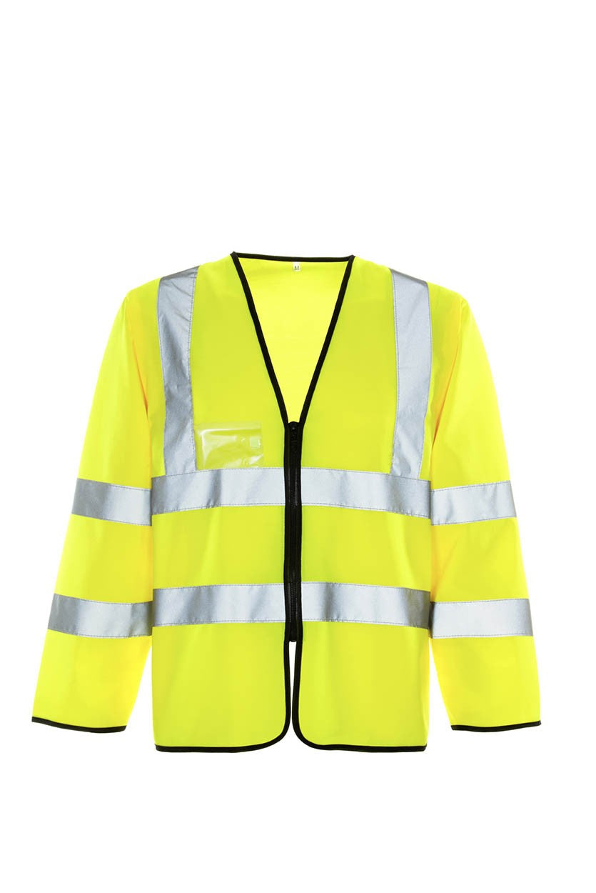 Supertouch Best Hi Vis Yellow Long Sleeved Zip Vest