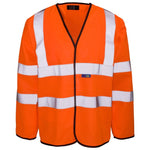 Supertouch Hi Vis Long Sleeved Vest - Velcro - Orange/Yellow - thumbnail 3