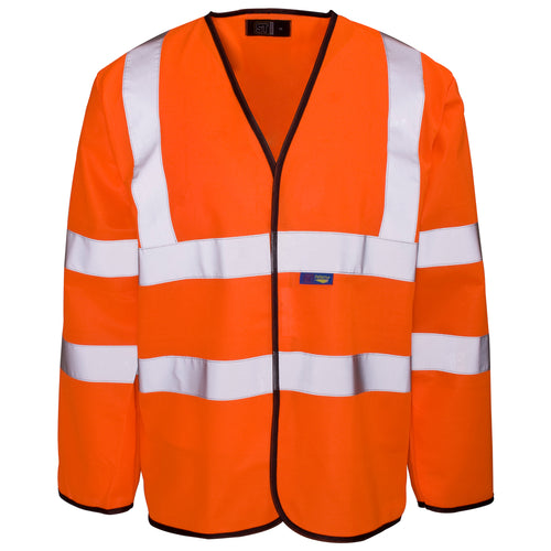 Supertouch Hi Vis Long Sleeved Vest - Velcro