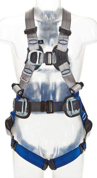 3M DBI-Sala ExoFit XE50 Positioning Harness, size 2, with quick-connect buckles and side D-rings.