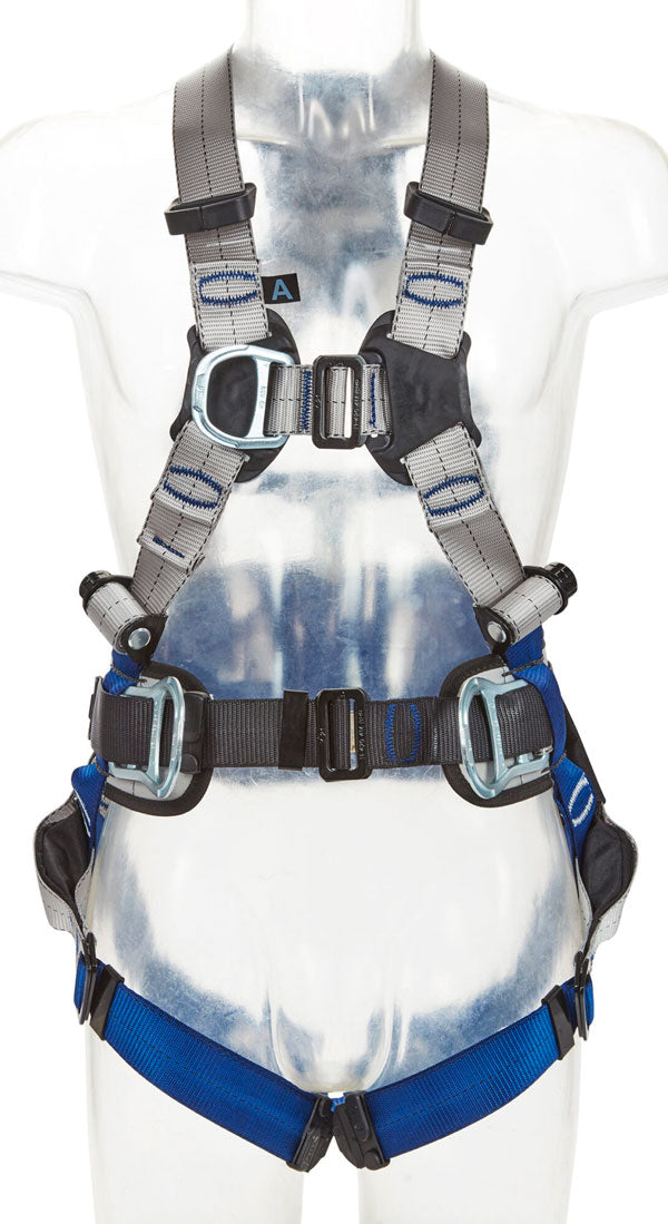 3M DBI-Sala ExoFit XE50 Positioning Harness, size 3, with belt and side D-rings.