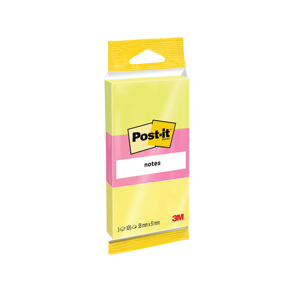 Post-it Neon Colour Notes 38x51mm 100 Sheet Pads Assorted  (Pack of 36)