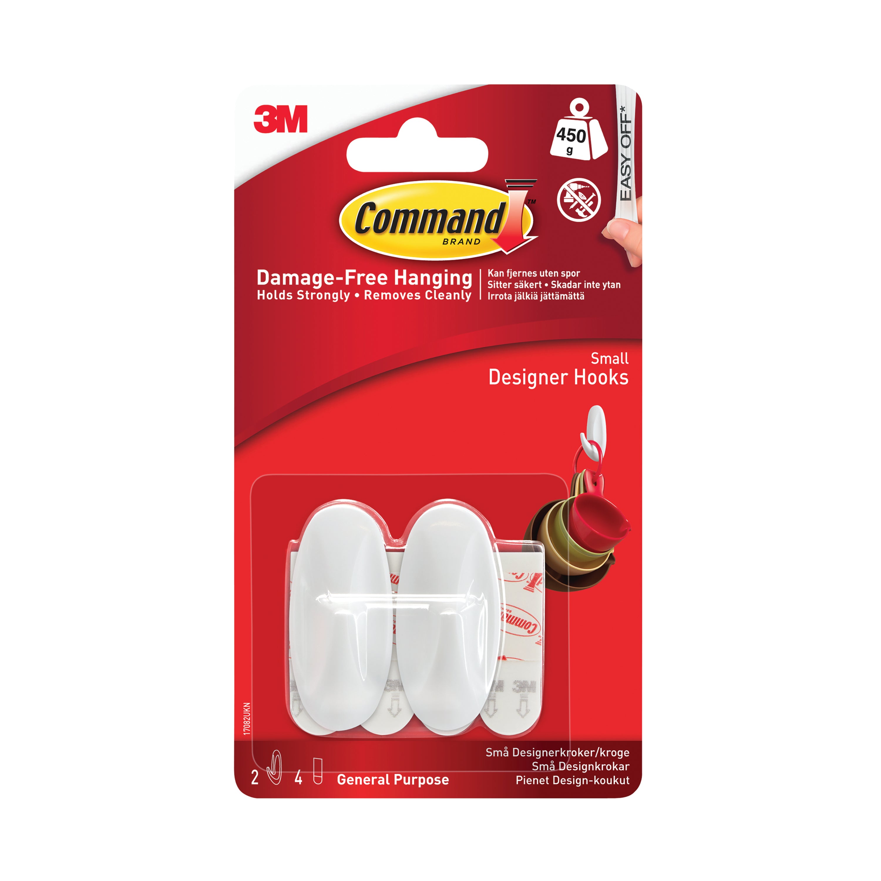 3M Command Small Oval Hooks with Command Adhesive Strips 17082