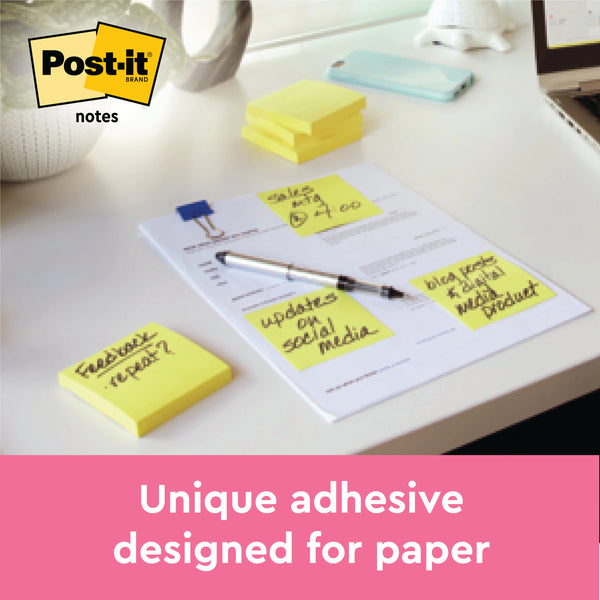 Post-it Notes 76x76mm Canary Yellow Value Pack 4 Free Pads  (Pack of 20)