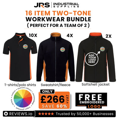 16 Item Two Tone Workwear Bundle with Free Logo (Perfect for a Team of 2)
