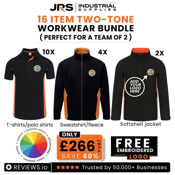 16 Item Two Tone Workwear Bundle with Free Logo (Perfect for a Team of 2)