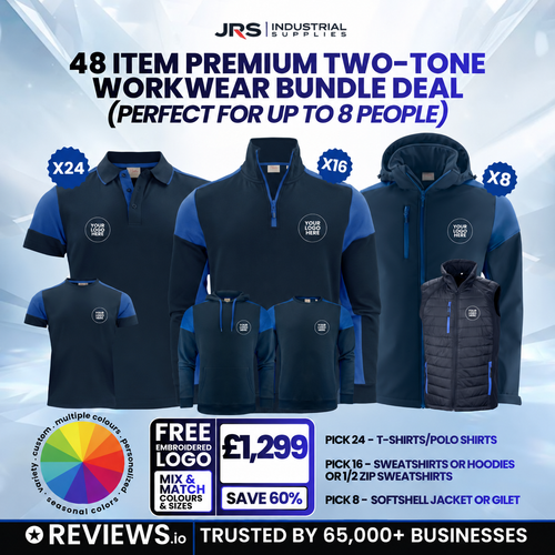 48 Item Premium Two-Tone Embroidered Workwear Bundle Deal