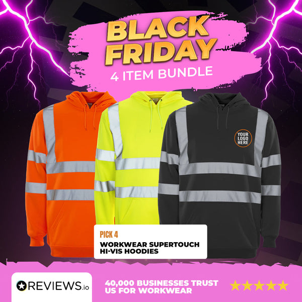 4x Embroidered Workwear Supertouch Hi-Vis Hoodies Bundle