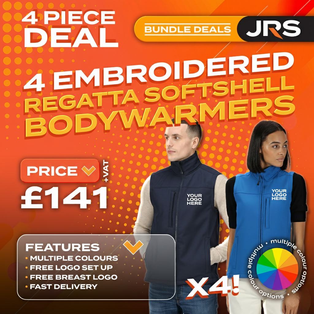 4x Embroidered Regatta Flux Softshell Bodywarmer with Company Logo