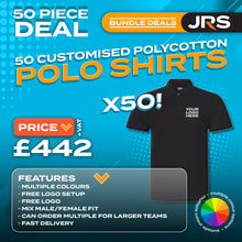 50x Personalised Embroidered Work Polo Shirts with Free Logo