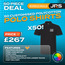 50x Personalised Embroidered Work Polo Shirts with Free Logo