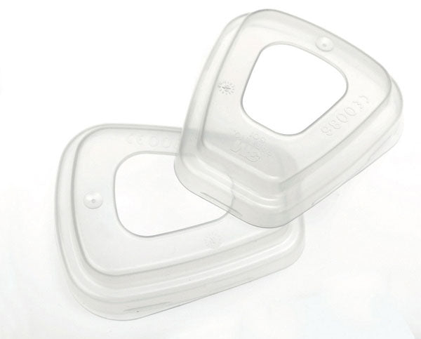 White Beeswift 3M 501 filter retainer cap for securing particulate filters onto gas filters.