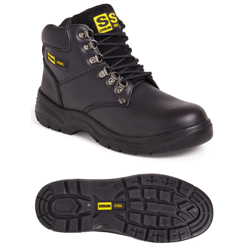 Sterling Steel Black 6 Eye Hiker Boot