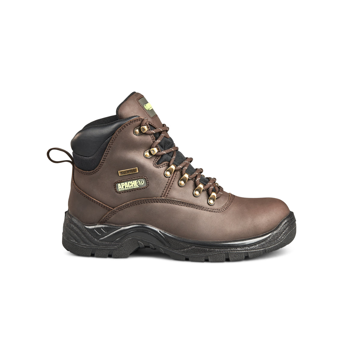 Detail shot of the hardware and stitching on the brown SS813SM hiker.