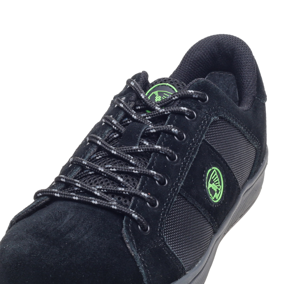 Close-up on the suede texture and stitching of the Apache Kick trainer.
