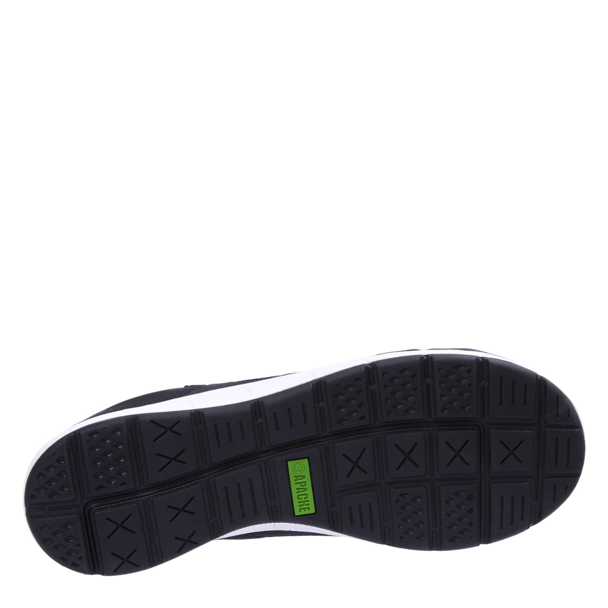 Sleek black Apache Vault safety trainer.